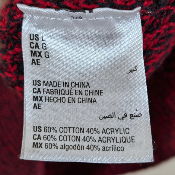 INC mens 1/4 zip sweater, red / black, size L - Picture 4 of 8